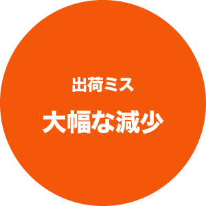 出荷ミス大幅な減少